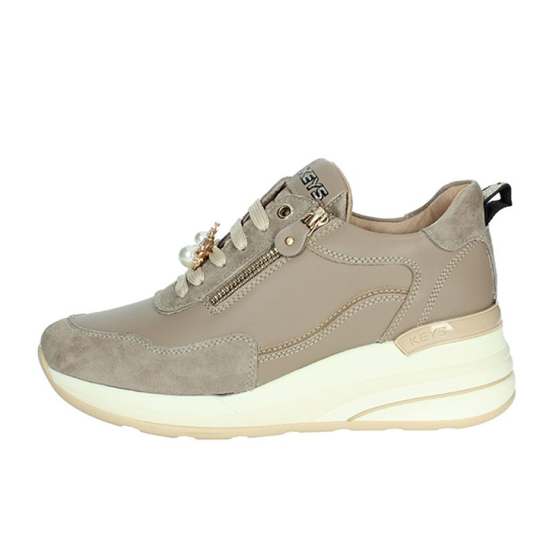 Sneaker Donna KEYS in pelle e camoscio - K-9951 TAUPENOCCIOLA
