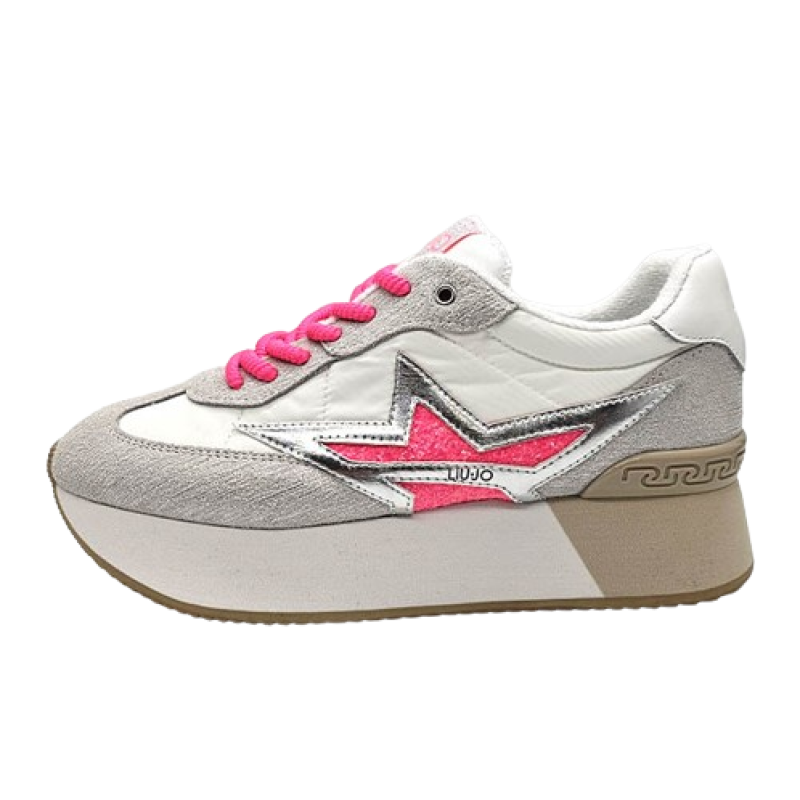 Sneaker Donna LIU JO DREAMY 03 in camoscio e tessuto - BA4083 PX480 SILVERWHITE