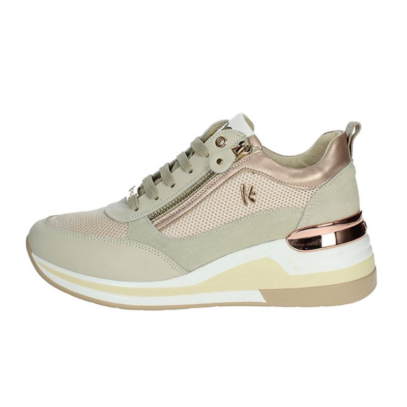 Sneaker Donna KEYS in pelle e camoscio - K-9021 BEIGECIPRIA