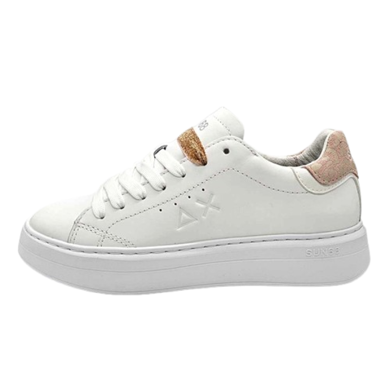 Sneaker Donna SUN68 in pelle - GRACE LEATHER Z44225 BIANCOROSA