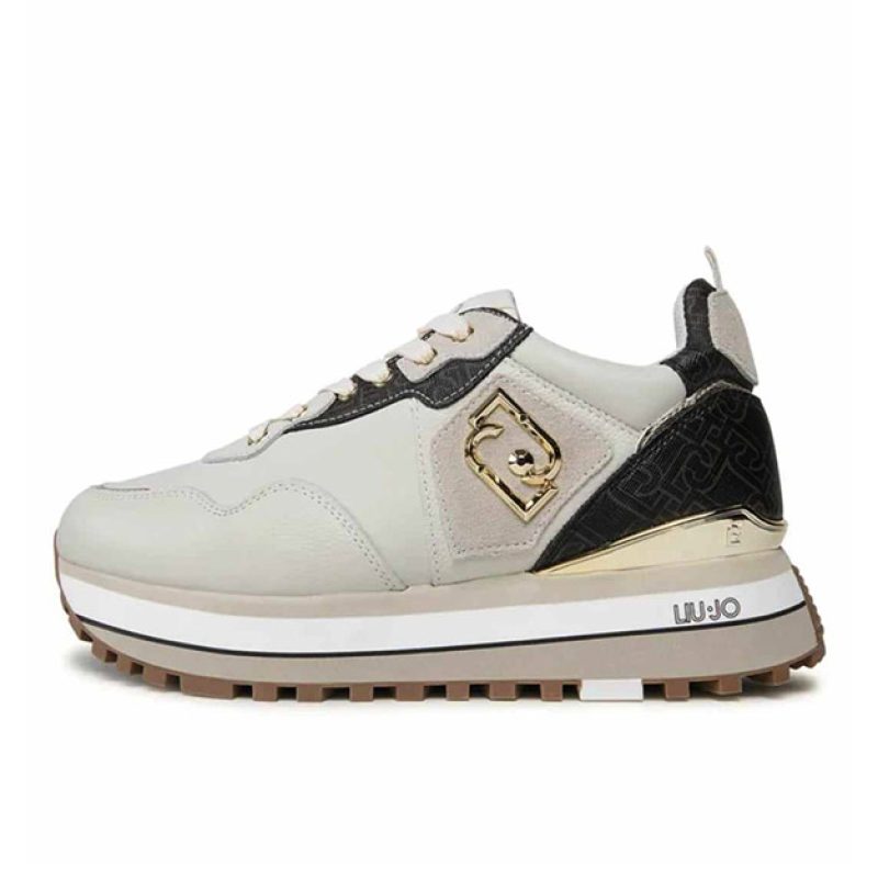 Sneaker Donna LIU JO MAXI WONDER01 in pelle e camoscio - BF3003 PX393 CONCHIGLIA