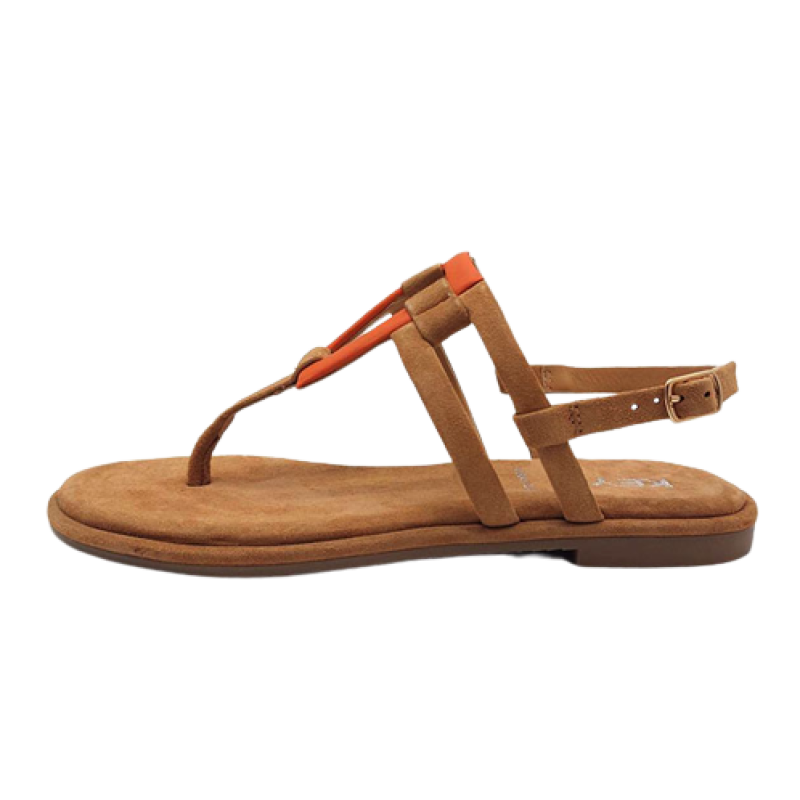 Sandalo infradito Donna KEYS in camoscio - K-7972 NOCCIOLA