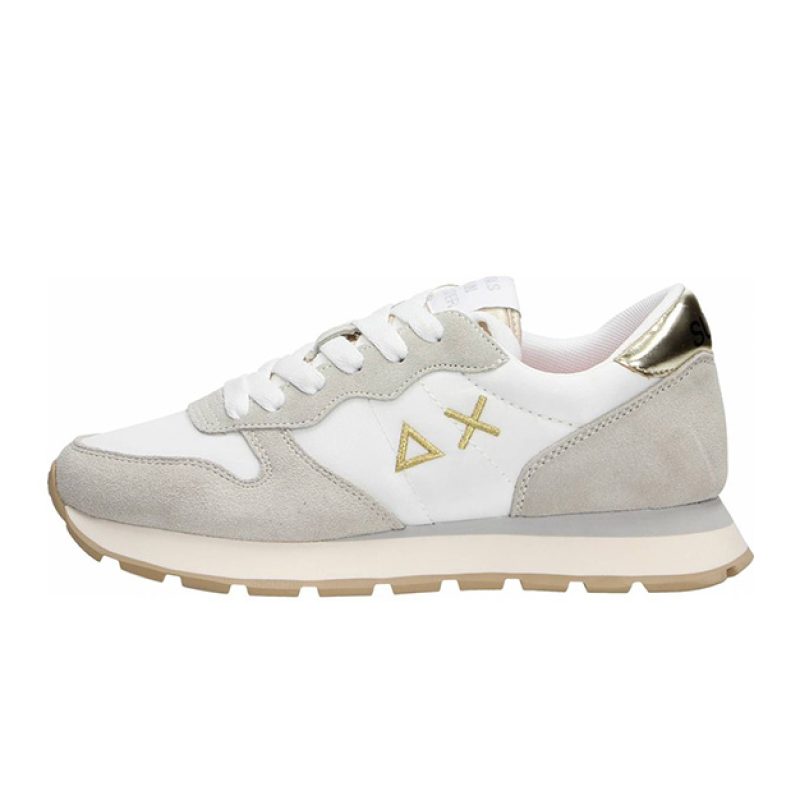 Sneaker Donna SUN68 in tessuto e camoscio - ALLY GOLD SILVER Z33202 BIANCO/BIANCO PANNA