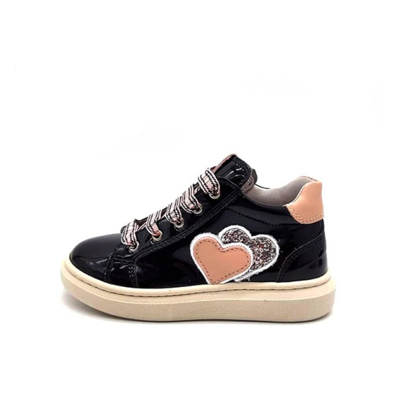 Sneaker Bimba NERO GIARDINI BABY in pelle verniciata - I222287F/100 NERO
