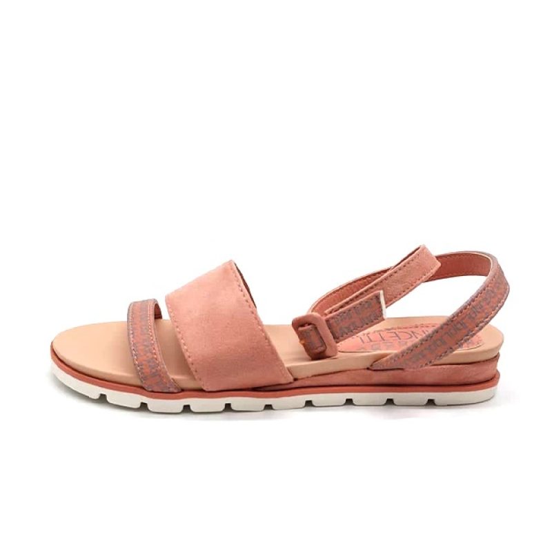 Sandalo Donna LANCETTI in ecopelle scamosciata e loggata - LT506SD NUDE