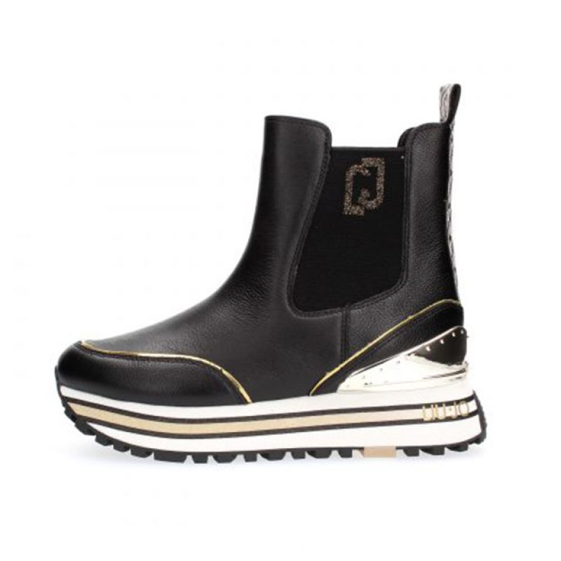 Sneaker Donna calzino in pelle e tessuto