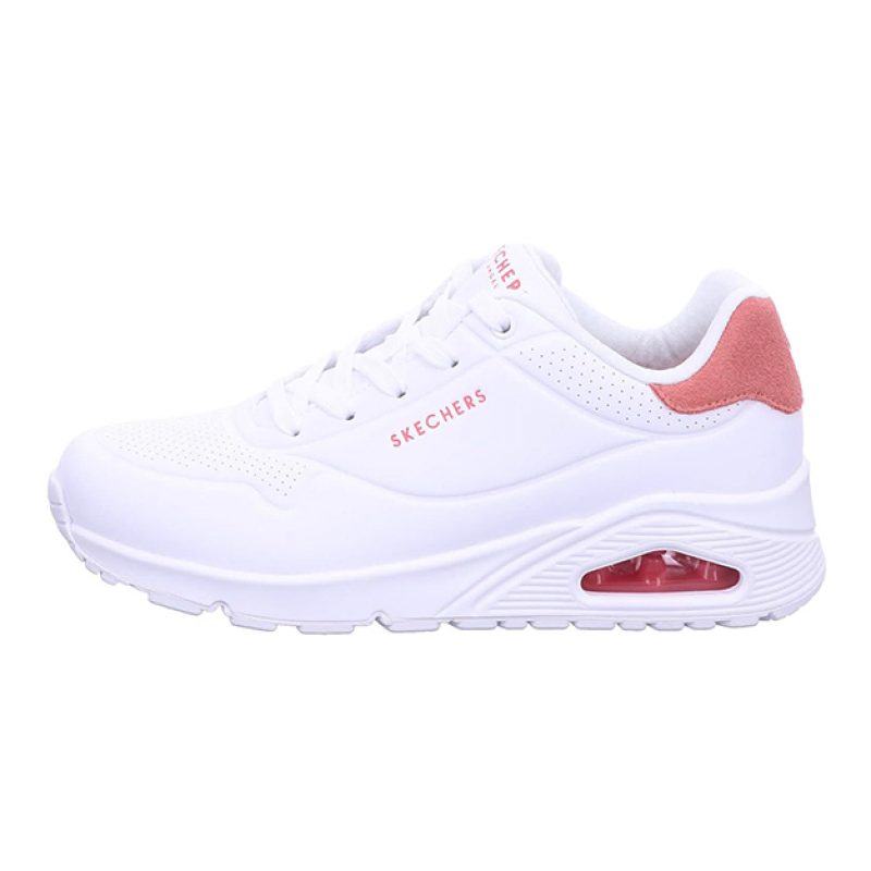 Sneaker Donna SKECHERS UNO POP BACK in pelle - 177092WCRL WHITE CORAL
