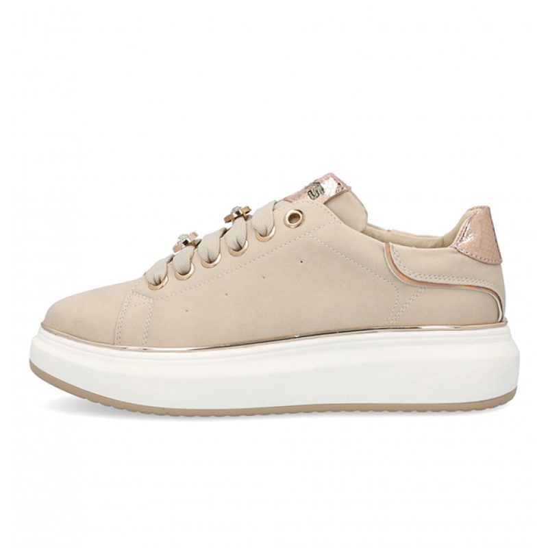 Sneaker Donna KEYS in pelle - K-9008 BEIGECIPRIA