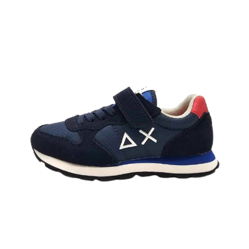 Sneaker Bambino SUN68 TOM SOLID in tessuto e camoscio - Z34301K BOY'S TOM SOLID KID NAVY BLUE