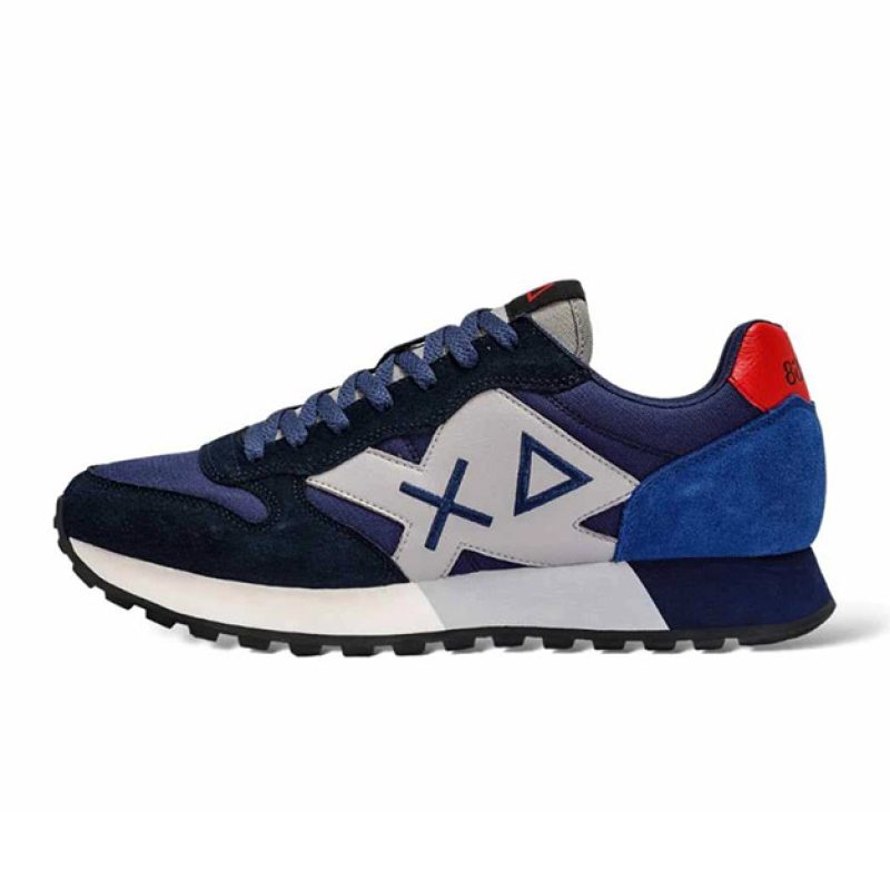 Sneaker Uomo SUN68 in tessuto e camoscio - JAKI BASIC Z43113 NAVY BLUE