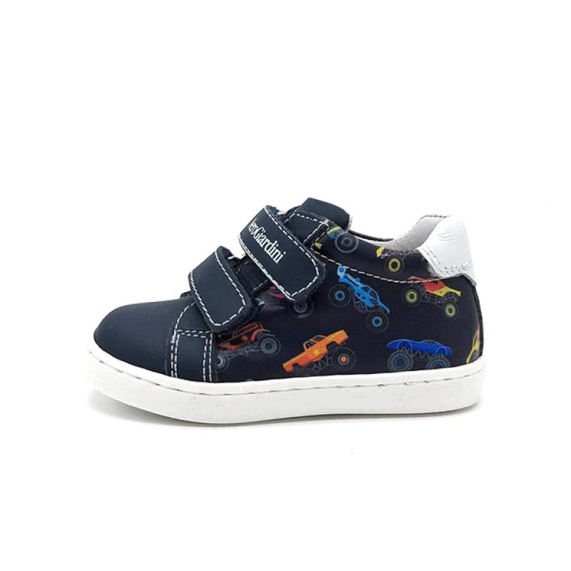 Sneaker Bimbo NERO GIARDINI KIDS in pelle - E324844M/207 BLU