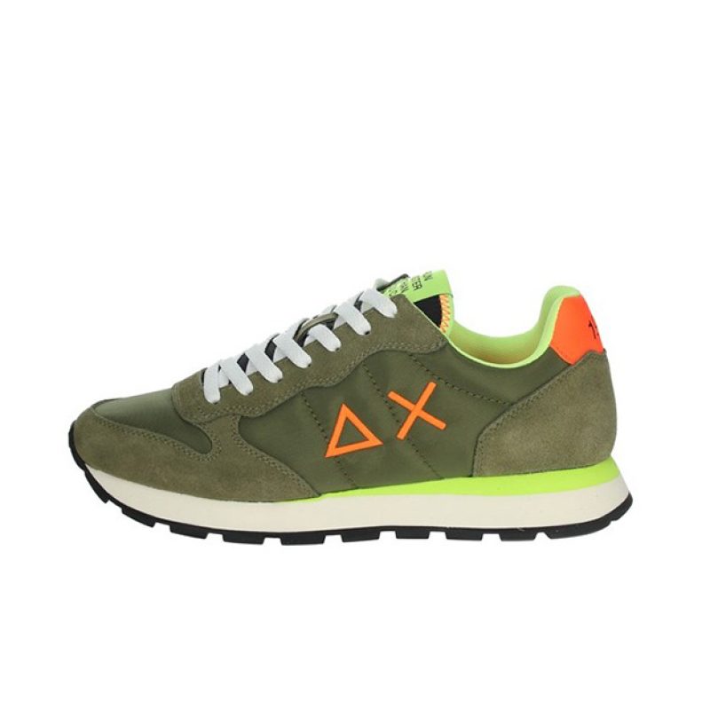 Sneaker Uomo SUN68 in tessuto e pelle scamosciata - TOM FLUO Z32102 MILITARE