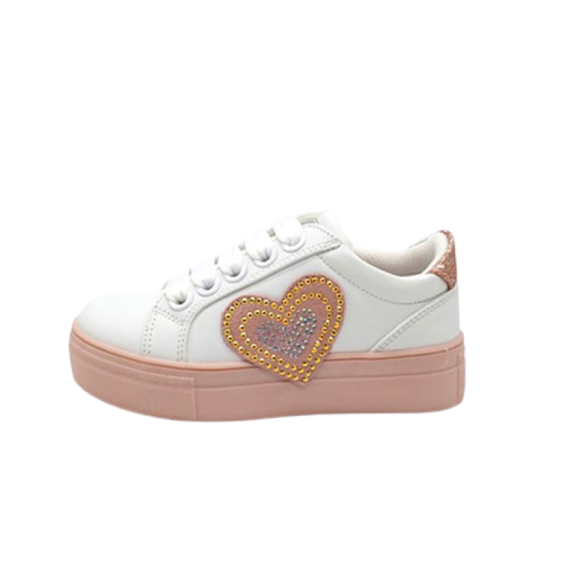 Sneaker Bambina ASSO in ecopelle - AG-13028 WHITE
