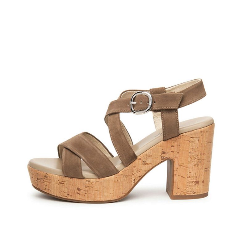 Sandalo Donna NERO GIARDINI in camoscio - E218761D/405 CASTORO
