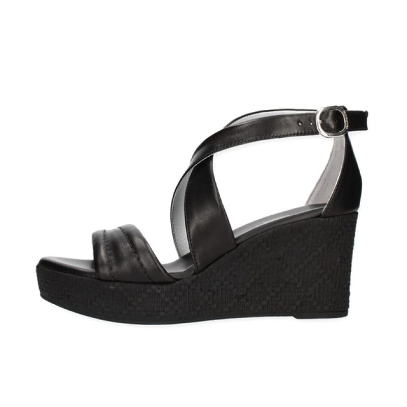 Sandalo Donna NERO GIARDINI in pelle - E218690D/100 NERO