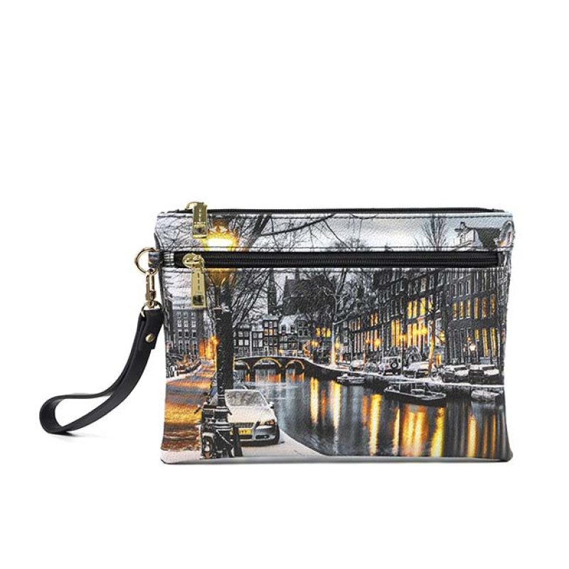 Pochette medium Donna YNOT? in goffrato - YES-343F3 AMSTERDAM SNOW
