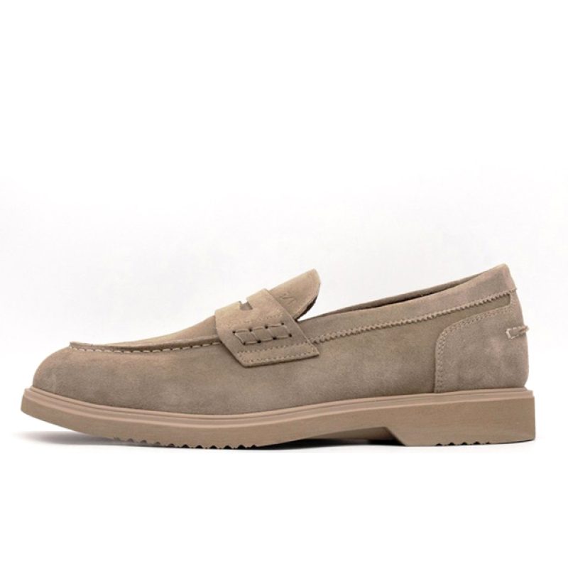 Mocassino Uomo NERO GIARDINI in camoscio- E500610U501 ARGILLA