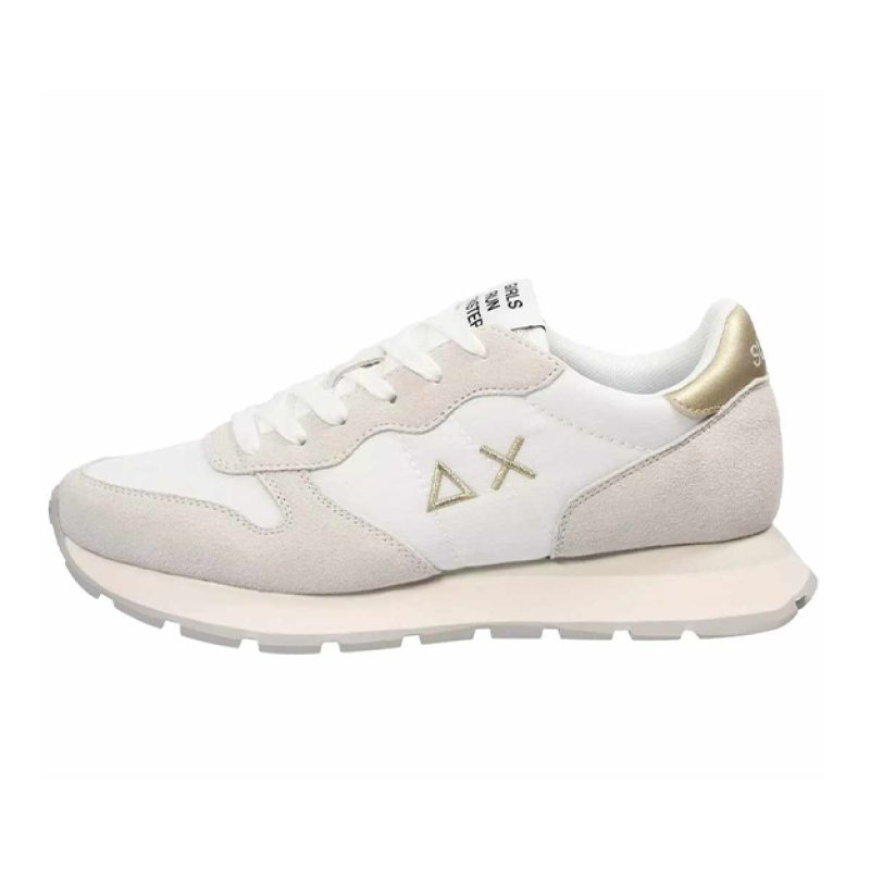 Sneaker Donna SUN68 in tessuto e camoscio - ALLY GOLD SILVER Z35202 BIANCO