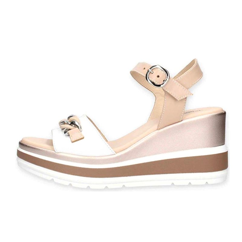 Sandalo Donna NERO GIARDINI in pelle - E410530D707 BIANCO