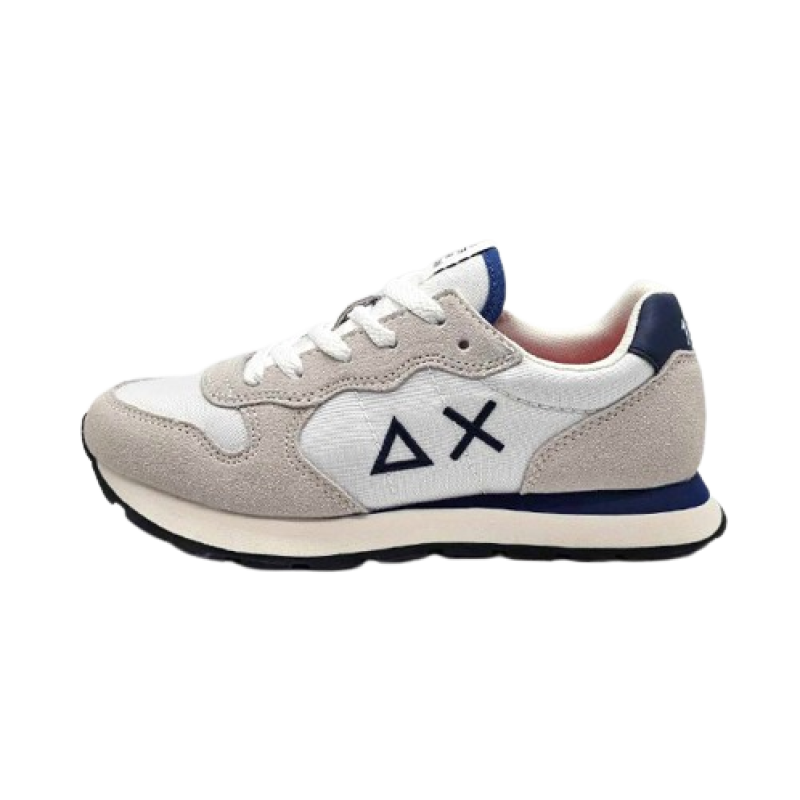 Sneaker Bambino SUN68 TOM SOLID in tessuto e camoscio - Z34301T BOY'S TOM SOLID TEEN BIANCO
