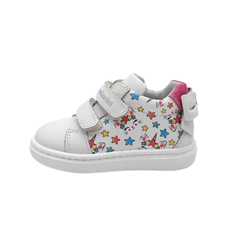 Sneaker Bimba NERO GIARDINI KIDS in pelle - E322377F/707 BIANCO