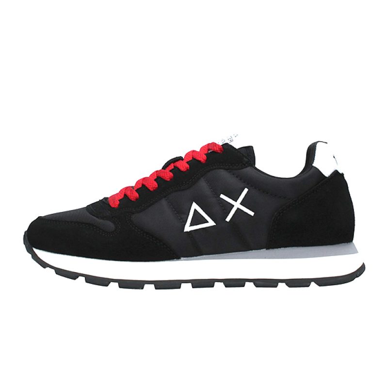 Sneaker Uomo SUN68 in tessuto e camoscio - TOM SOLID NYLON Z33101 NERO