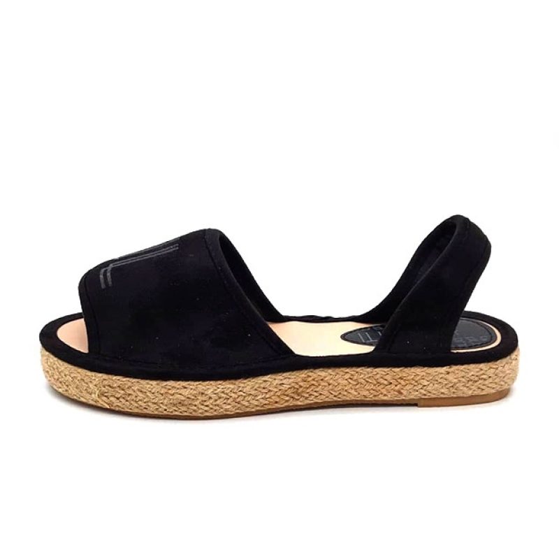 Sandalo Donna LANCETTI in ecopelle scamosciata - LT105SD BLACK