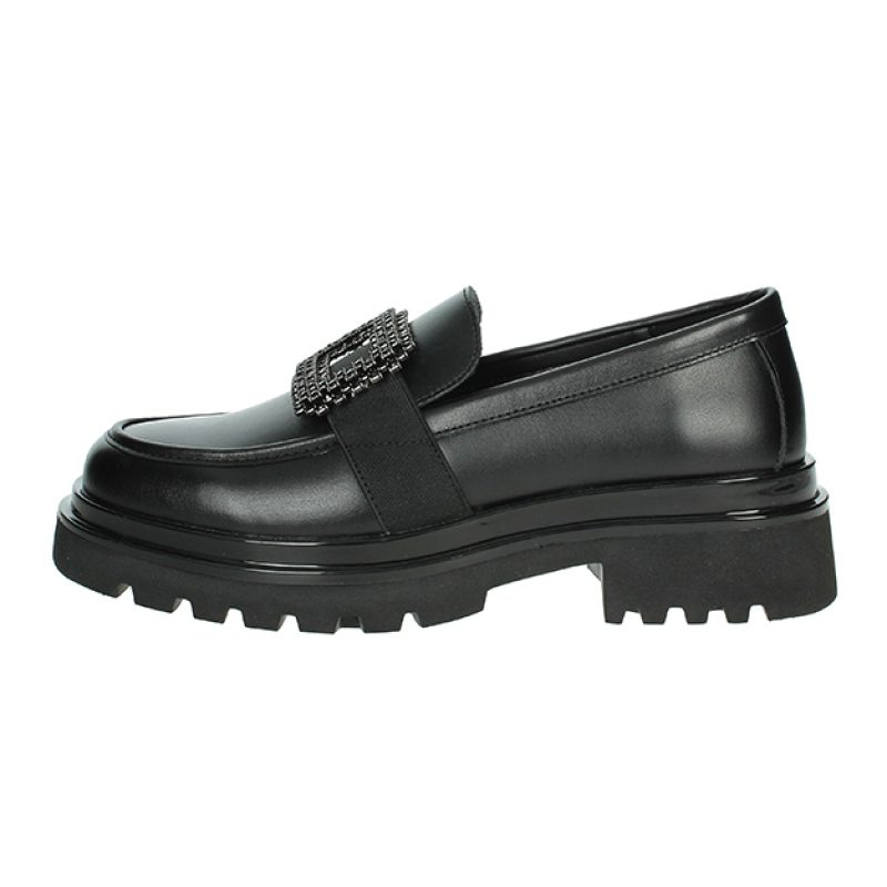 Mocassino Donna KEYS in pelle ed ecopelle - K-10051 BLACK