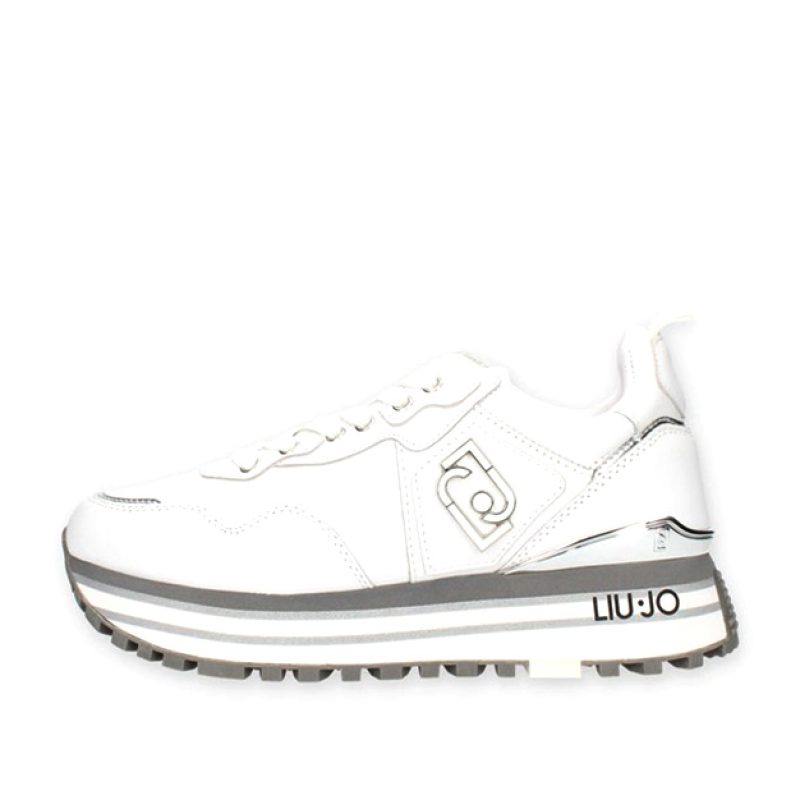 Sneaker Donna LIU JO Maxi Wonder in pelle ed ecopelle - BF2095 P0102 WHITE