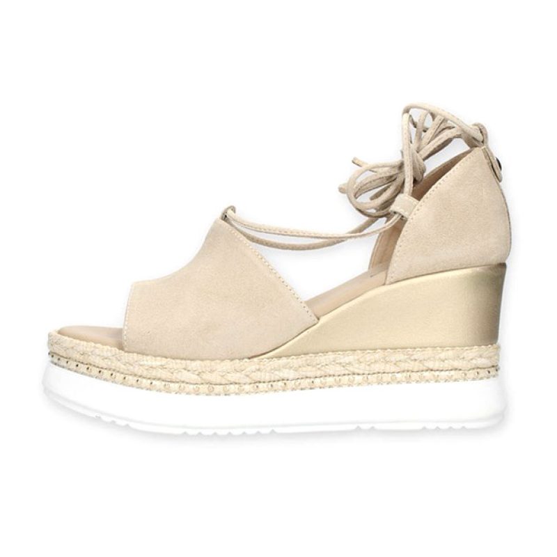 Sandalo Donna NERO GIARDINI in camoscio - E218810D702 IVORY