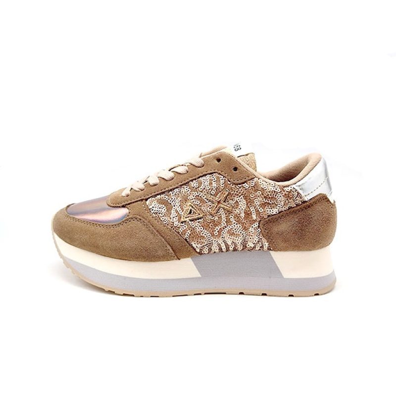 Sneaker Donna in tessuto e camoscio