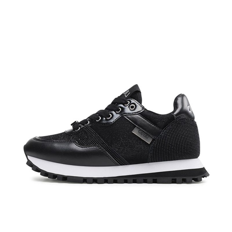 Sneaker Donna in pelle, mesh e satin