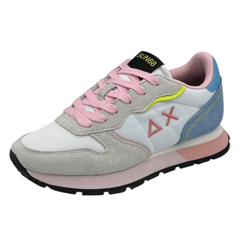 Sneaker Donna SUN68 in tessuto e camoscio - ALLY COLOR EXPLOSION Z35204 BIANCO