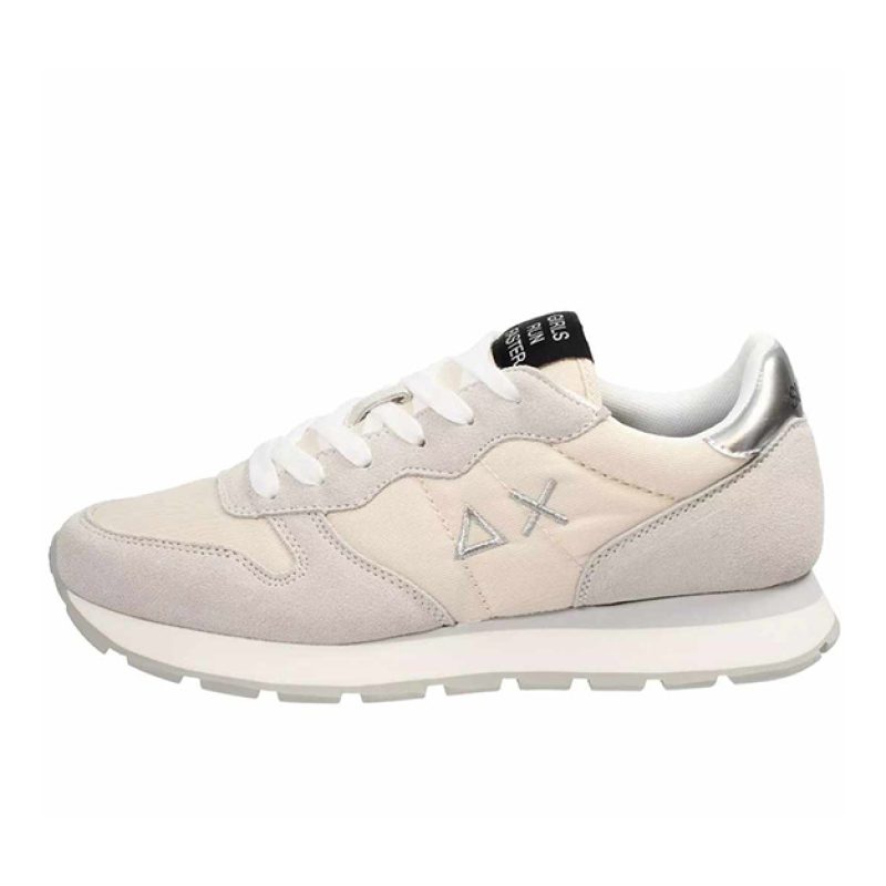 Sneaker Donna SUN68 in tessuto e camoscio - ALLY GOLD SILVER Z44202 BIANCO PANNA