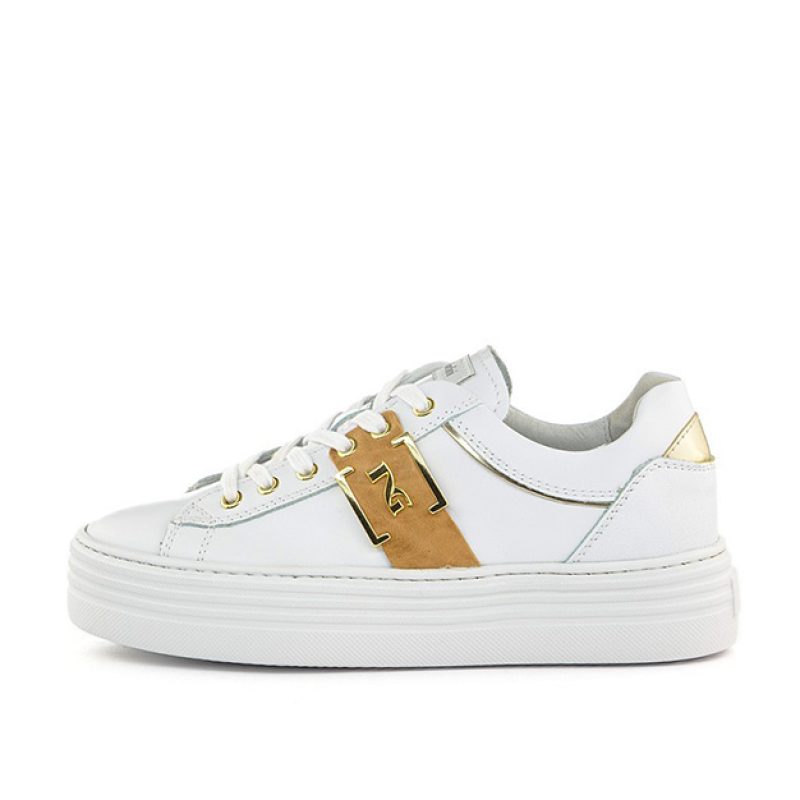 Sneaker Donna NERO GIARDINI in pelle - E218132D/707 BIANCO