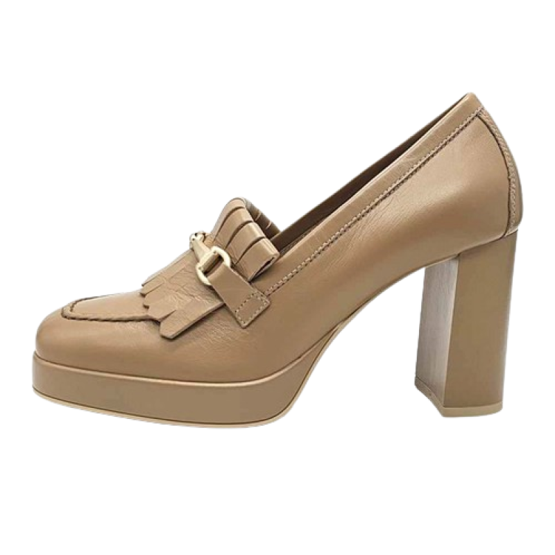 Mocassino Donna alto NERO GIARDINI in pelle - E409462D/423 CORDA