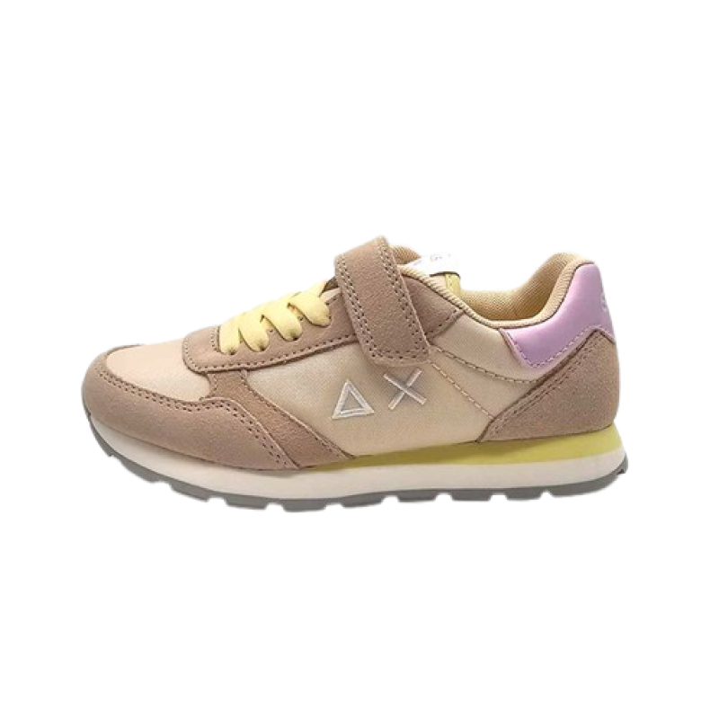 Sneaker Bambina SUN68 ALLY SOLID in tessuto e camoscio - Z34401K GIRL'S ALLY SOLID NYLON KID PORCELLANA