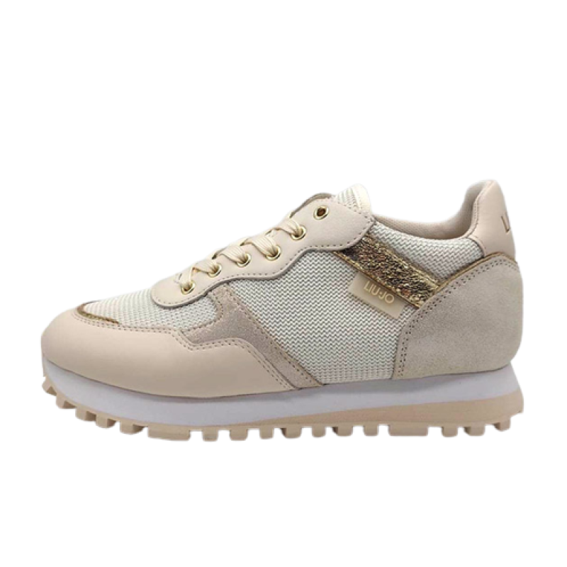 Sneaker Donna LIU JO WONDER in tessuto mesh glitterato - BA3061 PX340 BUTTER