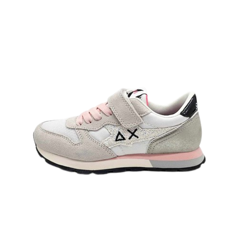 Sneaker Bambina SUN68 STARGIRL in tessuto e camoscio - Z34411K GIRL'S STARGIRL GLITTER LOGO KID BIANCO