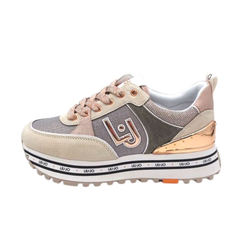 Sneaker Donna LIU JO Maxi Wonder in camoscio e tessuto - BA2055 PX139 PHARD