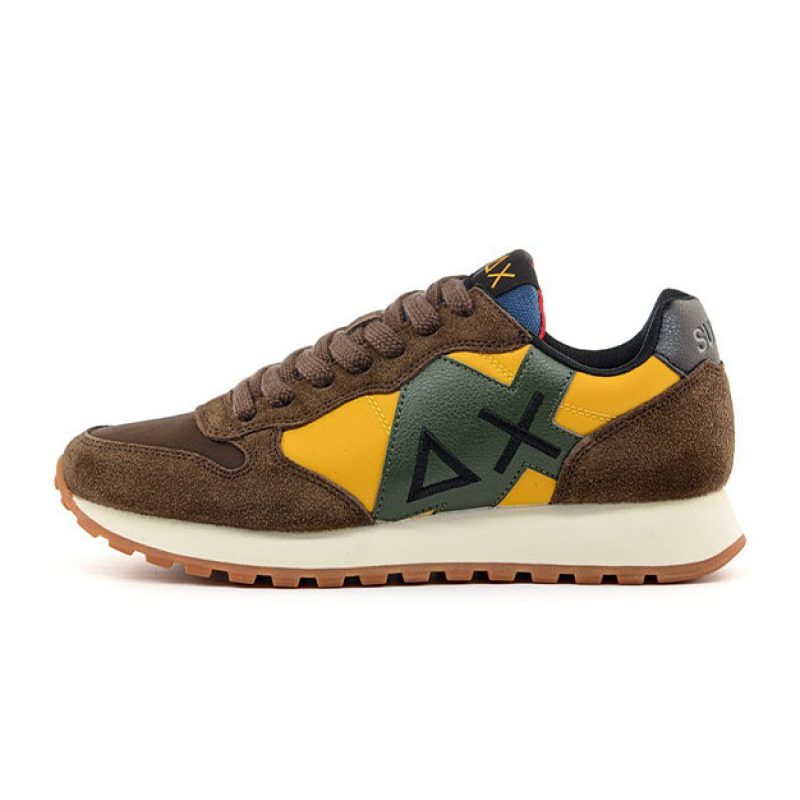 Sneaker Uomo SUN68 in tessuto nylon e camoscio - JAKI BICOLOR Z43114 GIALLO/MARRONE