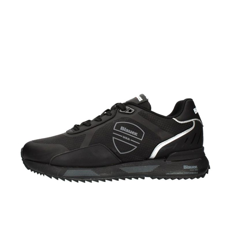 Sneaker Uomo BLAUER in tessuto nylon e pelle - S3HOXIE01/RIP BLACK