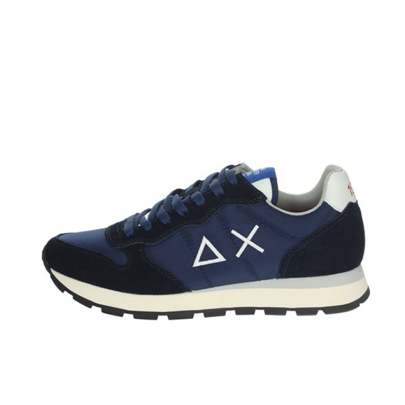Sneaker Uomo SUN68 in tessuto e pelle scamosciata - TOM SOLID NYLON Z32101 NAVY BLUE