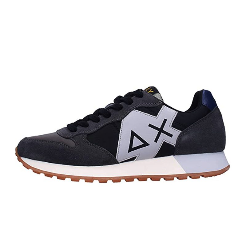 Sneaker Uomo SUN68 in tessuto nylon e camoscio - JAKI BICOLOR Z42114 NERO/GRIGIO SCURO
