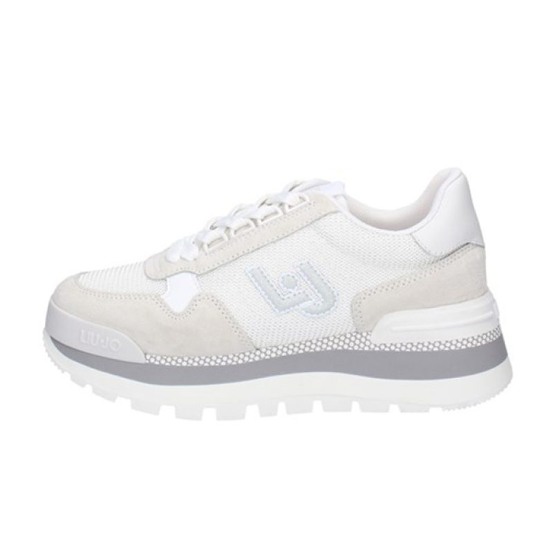 Sneaker Donna LIU JO AMAZING in tessuto mesh e camoscio - BA3119 PX027 WHITE