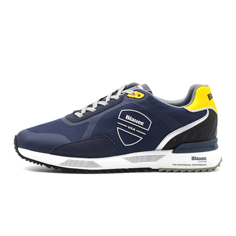 Sneaker Uomo BLAUER in tessuto nylon e pelle - S3HOXIE01/RIP NAVY