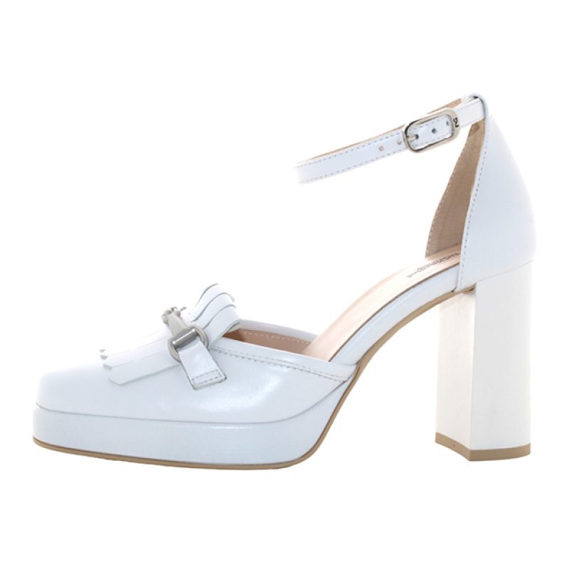 Décolleté Donna con cinturino NERO GIARDINI in pelle - E409460D707 BIANCO