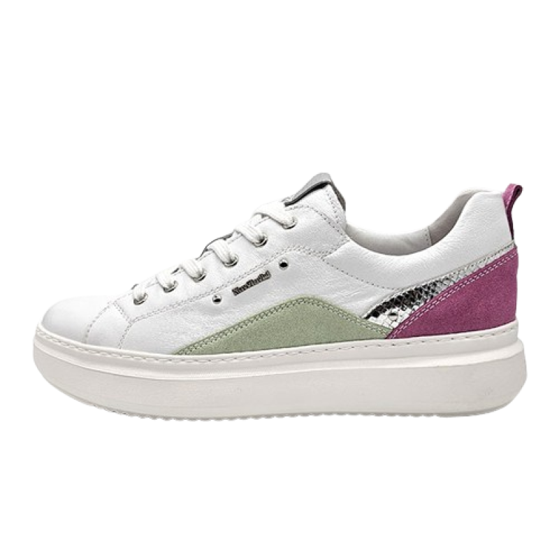 Sneaker Donna NERO GIARDINI in pelle e camoscio - E409910D/707 BIANCO