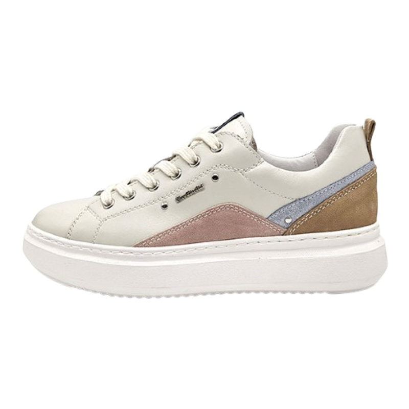Sneaker Donna NERO GIARDINI in pelle e camoscio - E409911D/713 OSSO