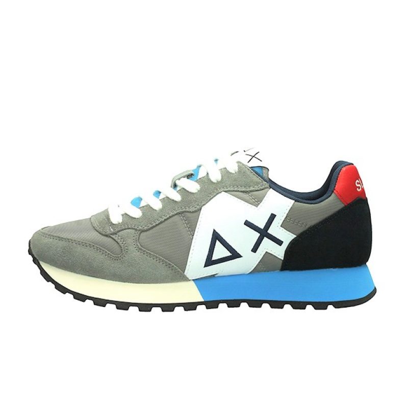 Sneaker Uomo SUN68 in tessuto e pelle scamosciata - JAKI BASIC Z32110 GRIGIO MEDIO